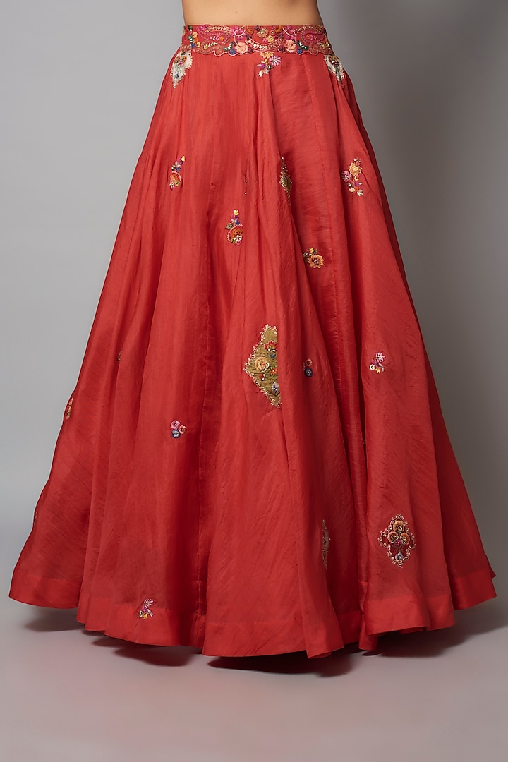 Red Organza Cape Set by Petticoat Lane at Pernia's Pop Up Shop