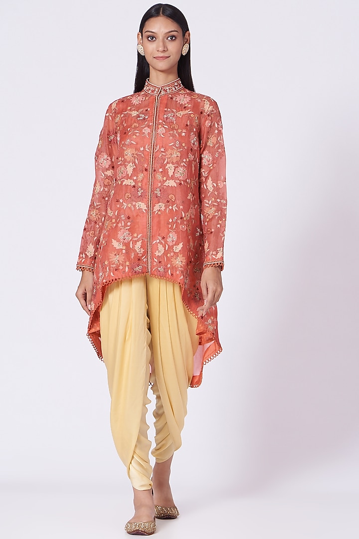 Red Zardosi Embroidered Jacket Set by Petticoat Lane at Pernia's Pop Up Shop