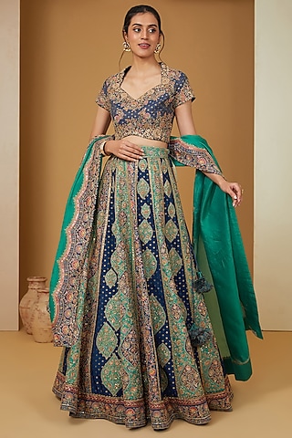Buy Latest Collection of Brocade Lehengas for Women online 2024