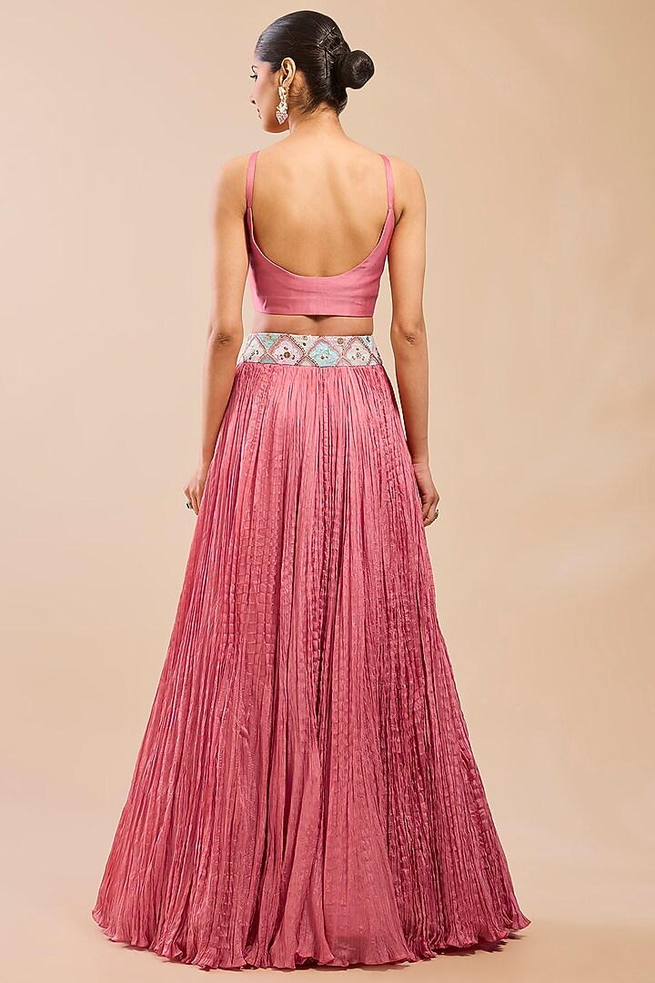 Peach Organza Patchwork Cape Set by Petticoat Lane at Pernia's Pop Up Shop
