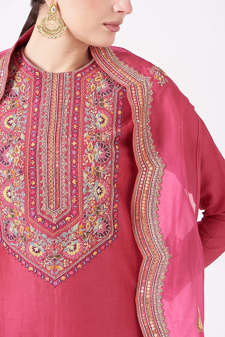 Pink Brocade Wedding Sharara Set by Petticoat Lane at Pernia's Pop Up Shop