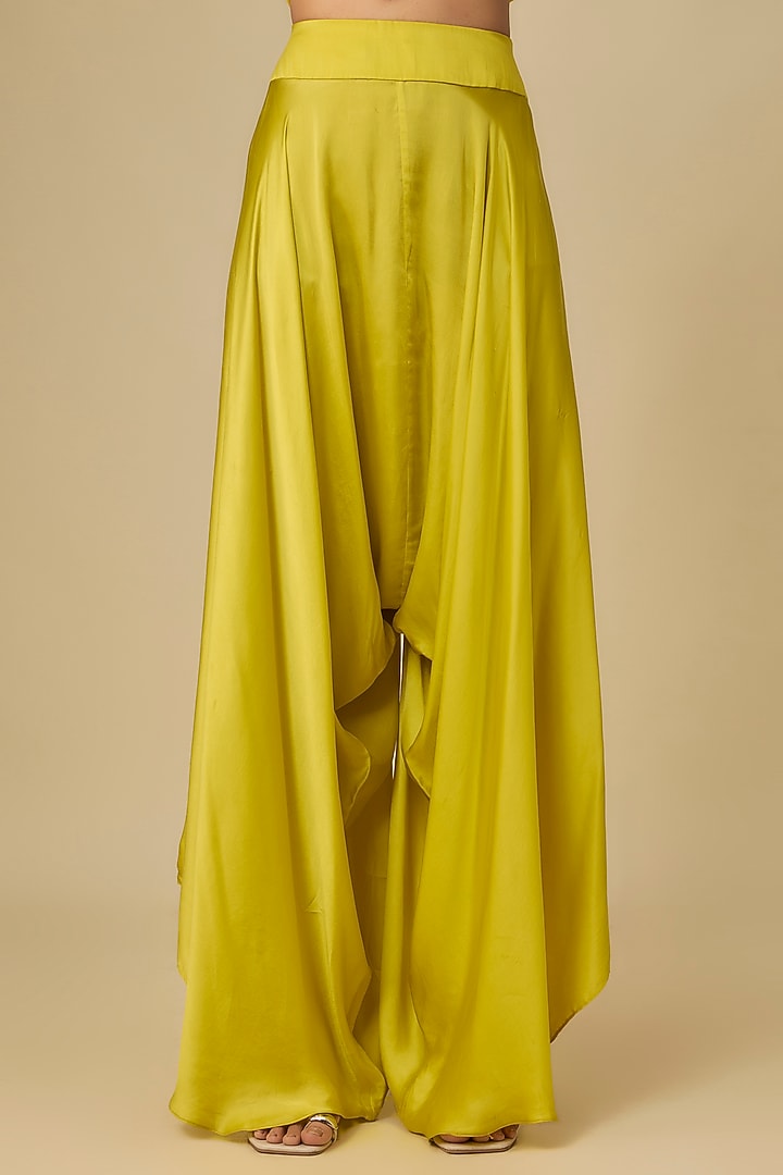 Yellow Organza Cape Set by Petticoat Lane at Pernia's Pop Up Shop