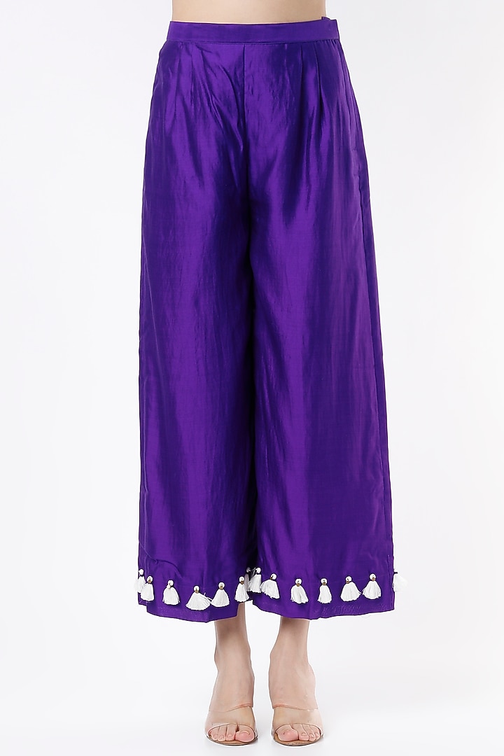 Purple Zardosi Embroidered Kurta Set by Pink City By Sarika at Pernia's Pop Up Shop