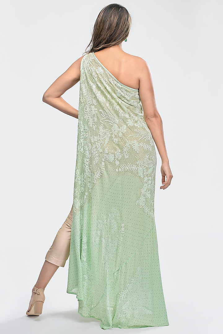 Mint Green & Beige Embroidered Kurta Set by Priya Chhabria at Pernia's Pop Up Shop