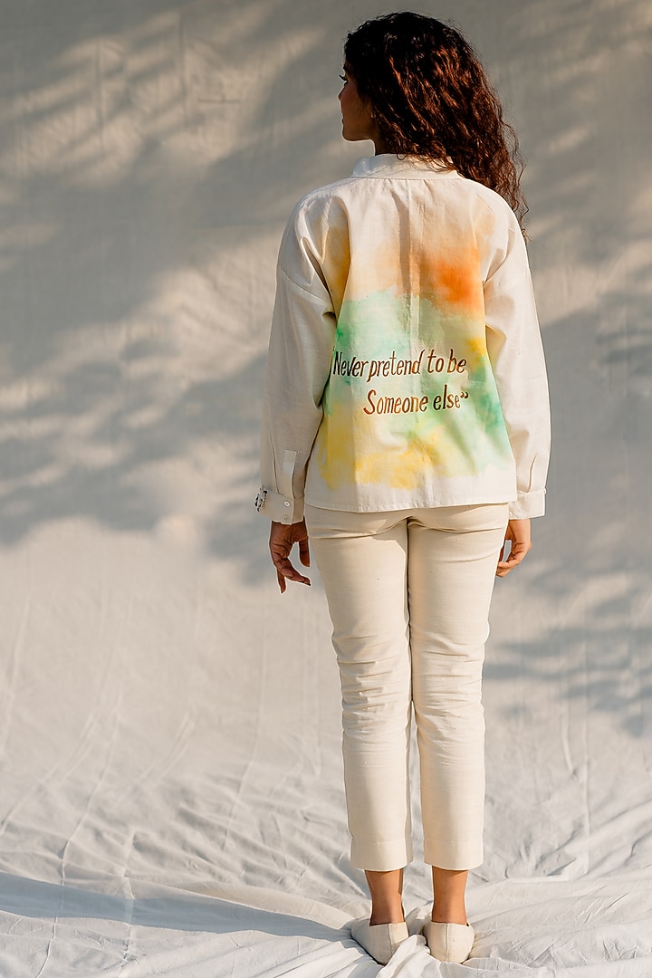 Off-White Handwoven Cotton Top by Purvi Doshi at Pernia's Pop Up Shop