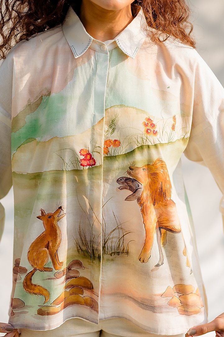 Off-White Handwoven Cotton Top by Purvi Doshi at Pernia's Pop Up Shop