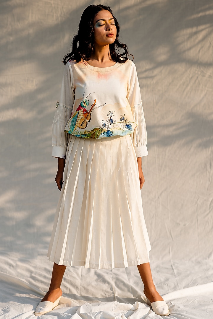 Off-White Midi Skirt by Purvi Doshi