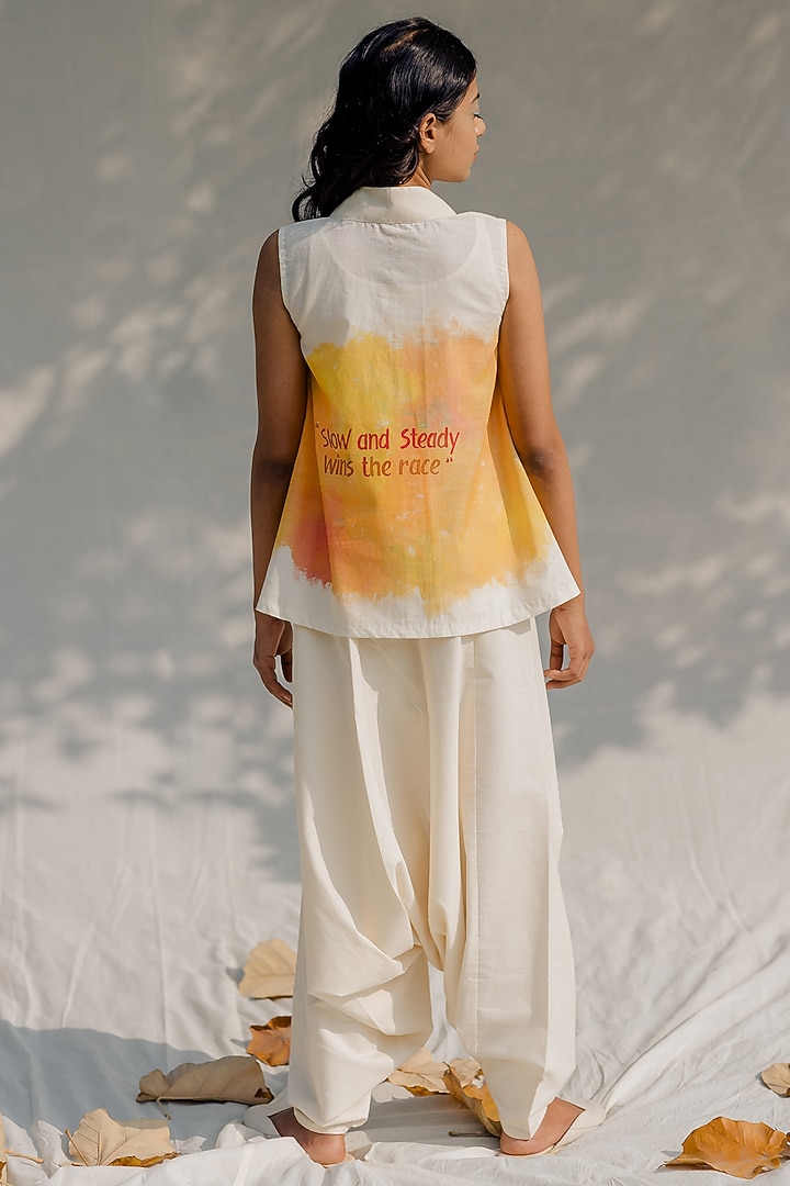 Off-White Embroidered Harem Pants by Purvi Doshi at Pernia's Pop Up Shop