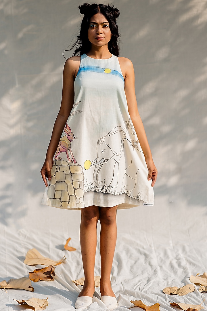 Off-White Swing Dress by Purvi Doshi