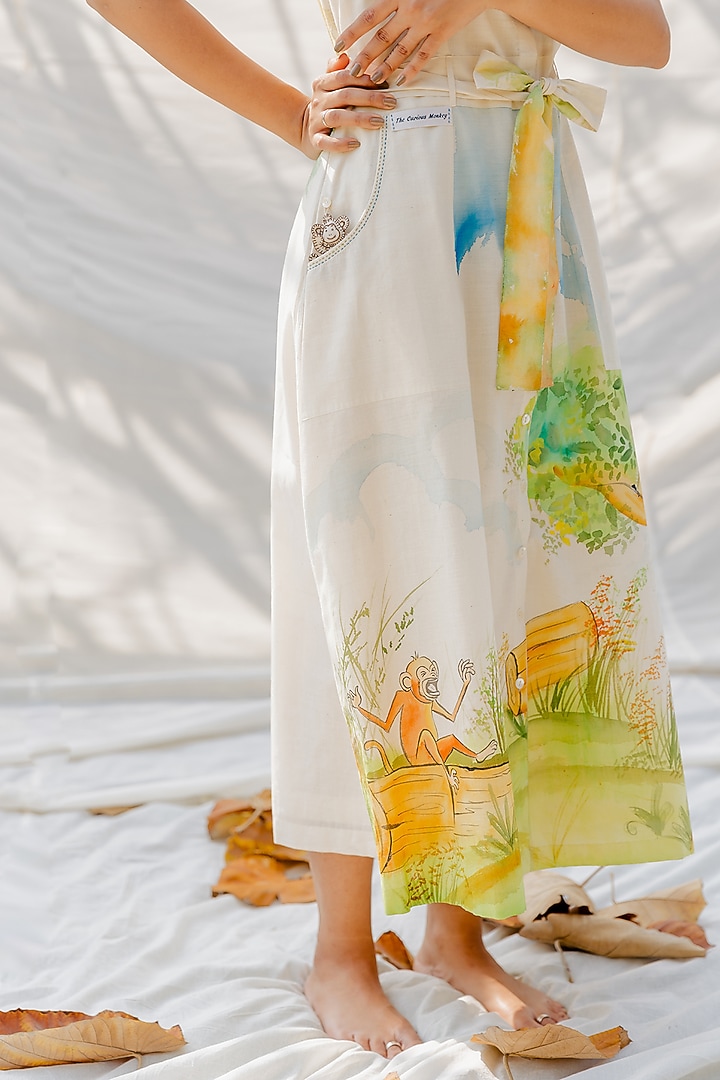 Off-White Vacation Dress With Mandarin Collar by Purvi Doshi at Pernia's Pop Up Shop