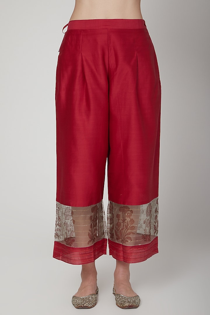 Maroon & Grey Embroidered Kurta Set by Poonam Dubey Designs at Pernia's Pop Up Shop