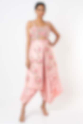 Blush Pink Embellished Dhoti Jumpsuit by Papa Don't Preach by Shubhika