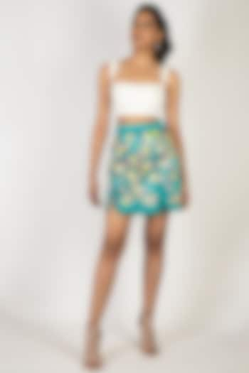 Green Embellished Skirt by Papa Don'T Preach By Shubhika at Pernia's Pop Up Shop