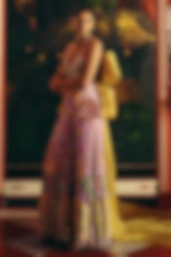 Lilac Tulle & Organza Embroidered Jumpsuit by Papa Don't Preach by Shubhika at Pernia's Pop Up Shop