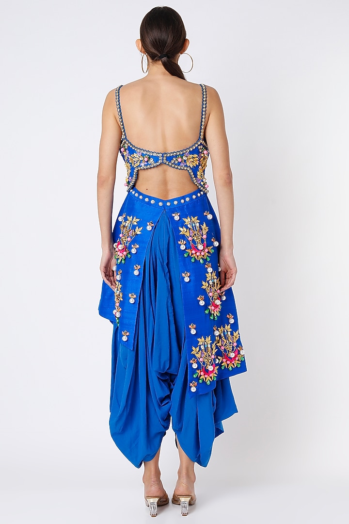 Cobalt Blue Embellished Jumpsuit by Papa Don't Preach by Shubhika at Pernia's Pop Up Shop