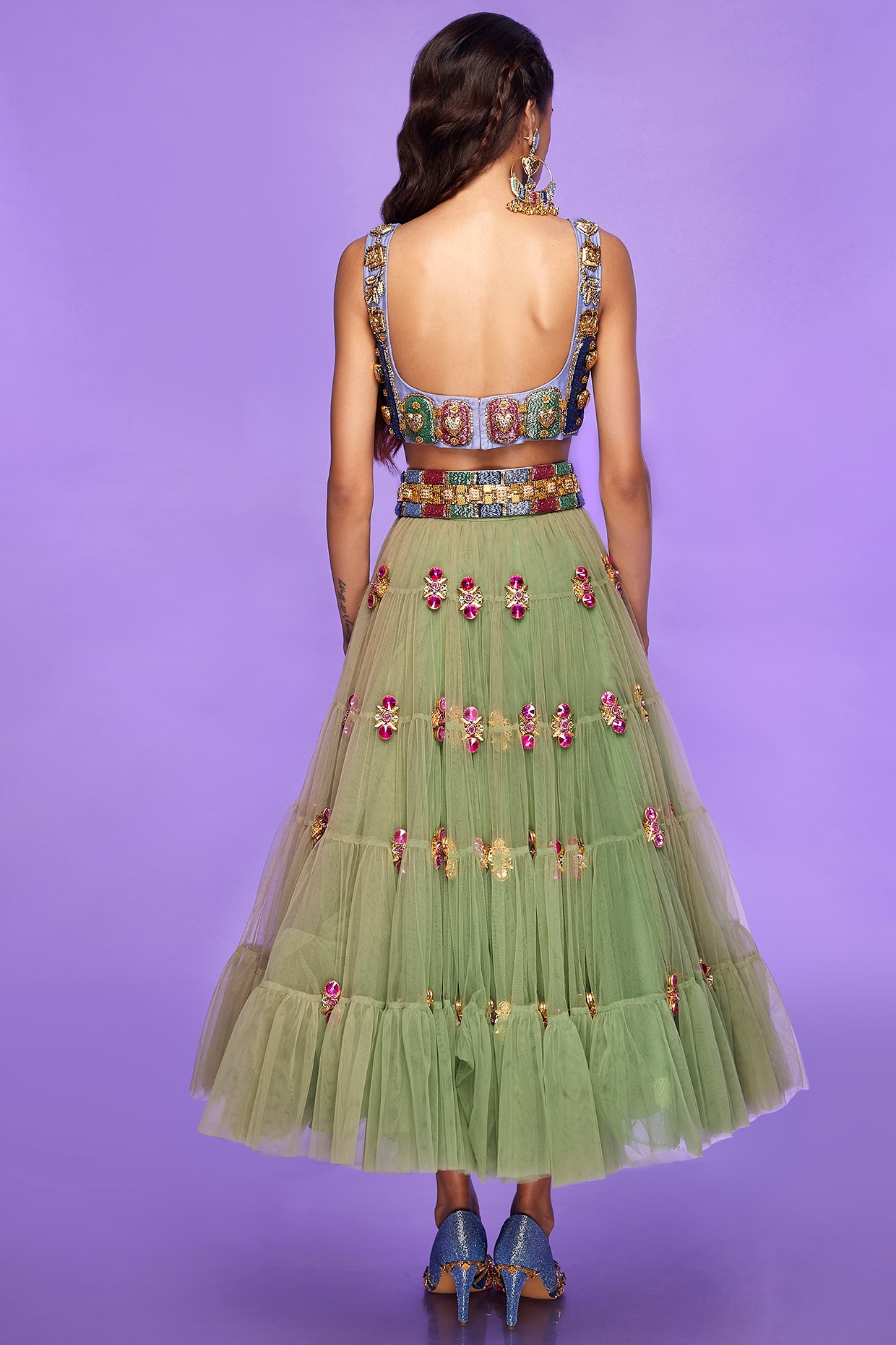 Photo By Priva Collective - Bridal Wear | Half saree designs, Half saree  lehenga, Pink half sarees