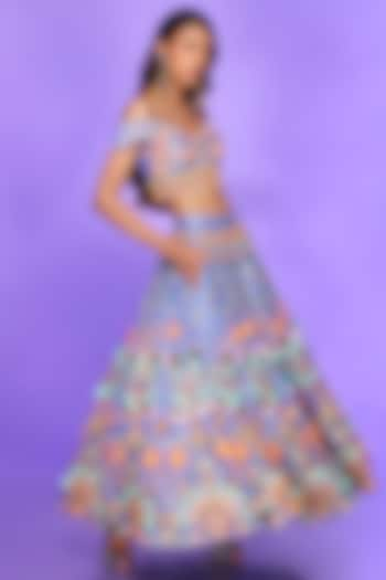 Lilac Embellished Half Bridal Lehenga Set by Papa Don't Preach by Shubhika at Pernia's Pop Up Shop