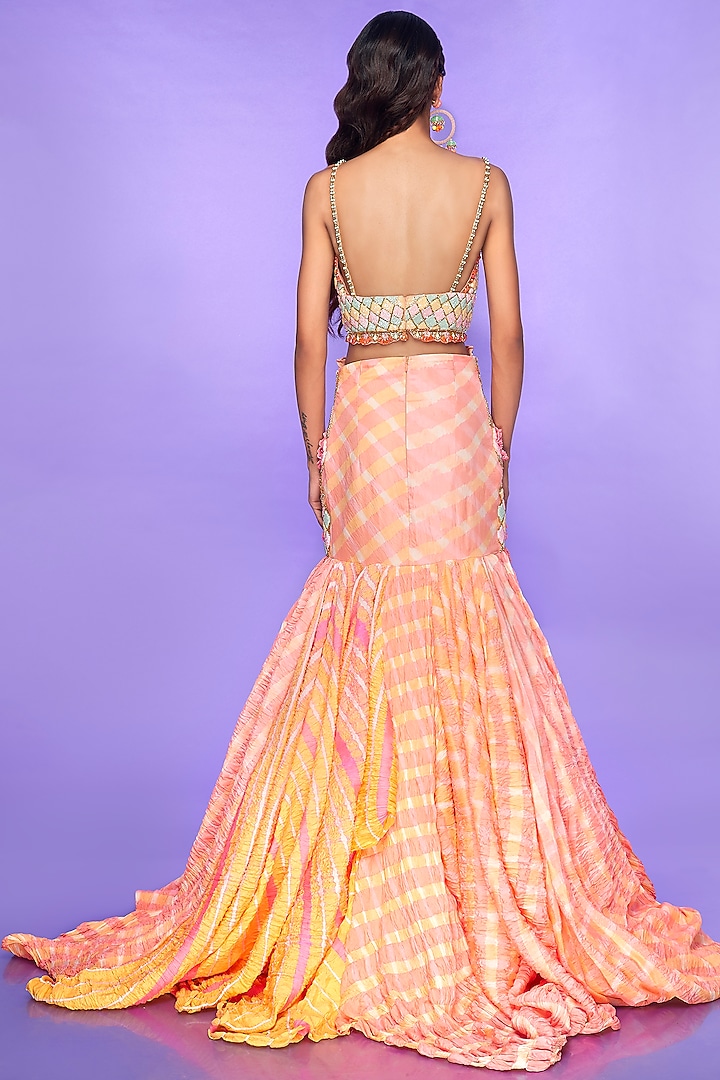 Yellow Embellished Draped Bridal Lehenga Set by Papa Don't Preach by Shubhika at Pernia's Pop Up Shop