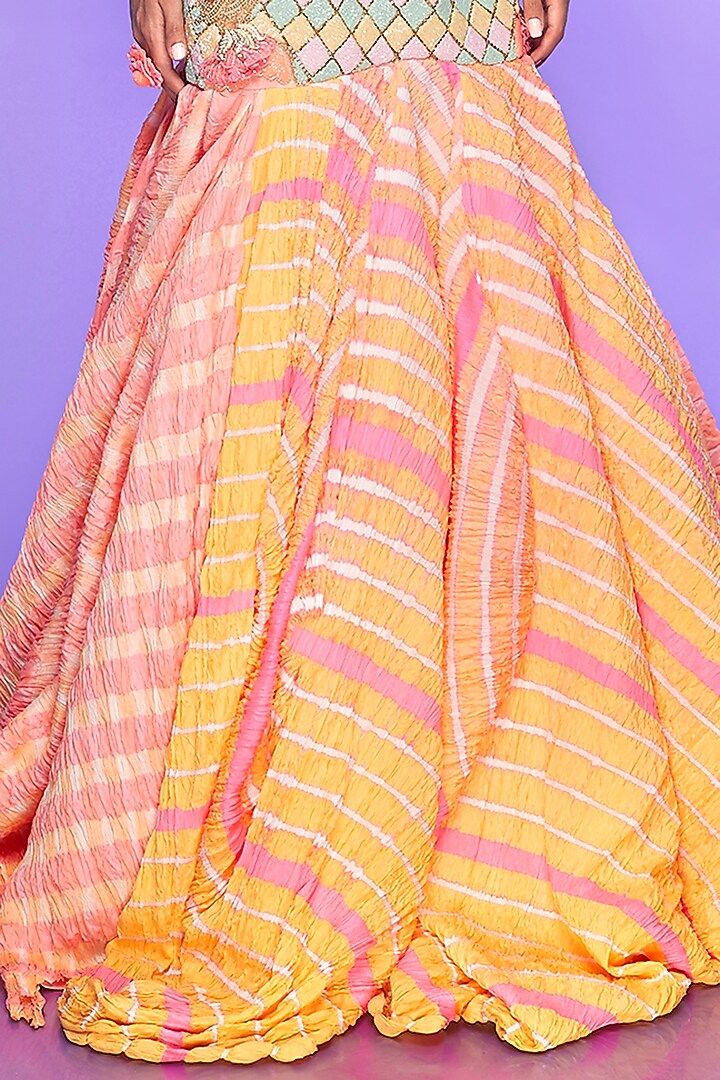 Yellow Embellished Draped Bridal Lehenga Set by Papa Don't Preach by Shubhika at Pernia's Pop Up Shop