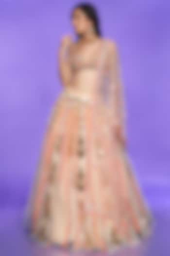 Ivory Shaded Embellsihed Lehenga Set by Papa Don't Preach by Shubhika