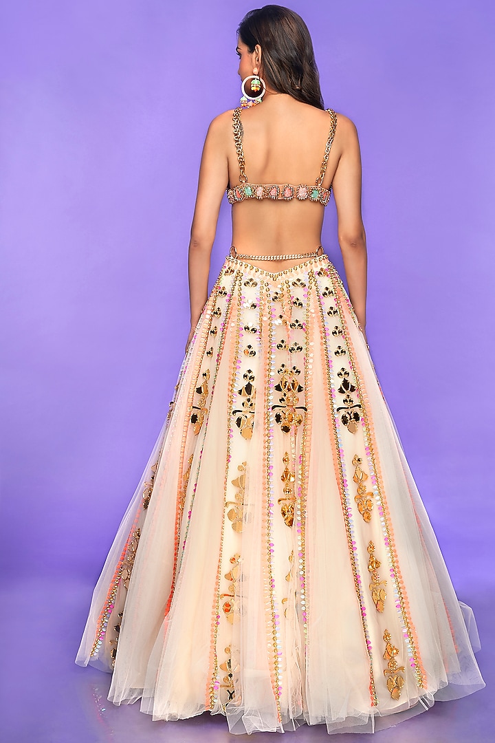 Ivory Shaded Embellsihed Bridal Lehenga Set by Papa Don't Preach by Shubhika at Pernia's Pop Up Shop
