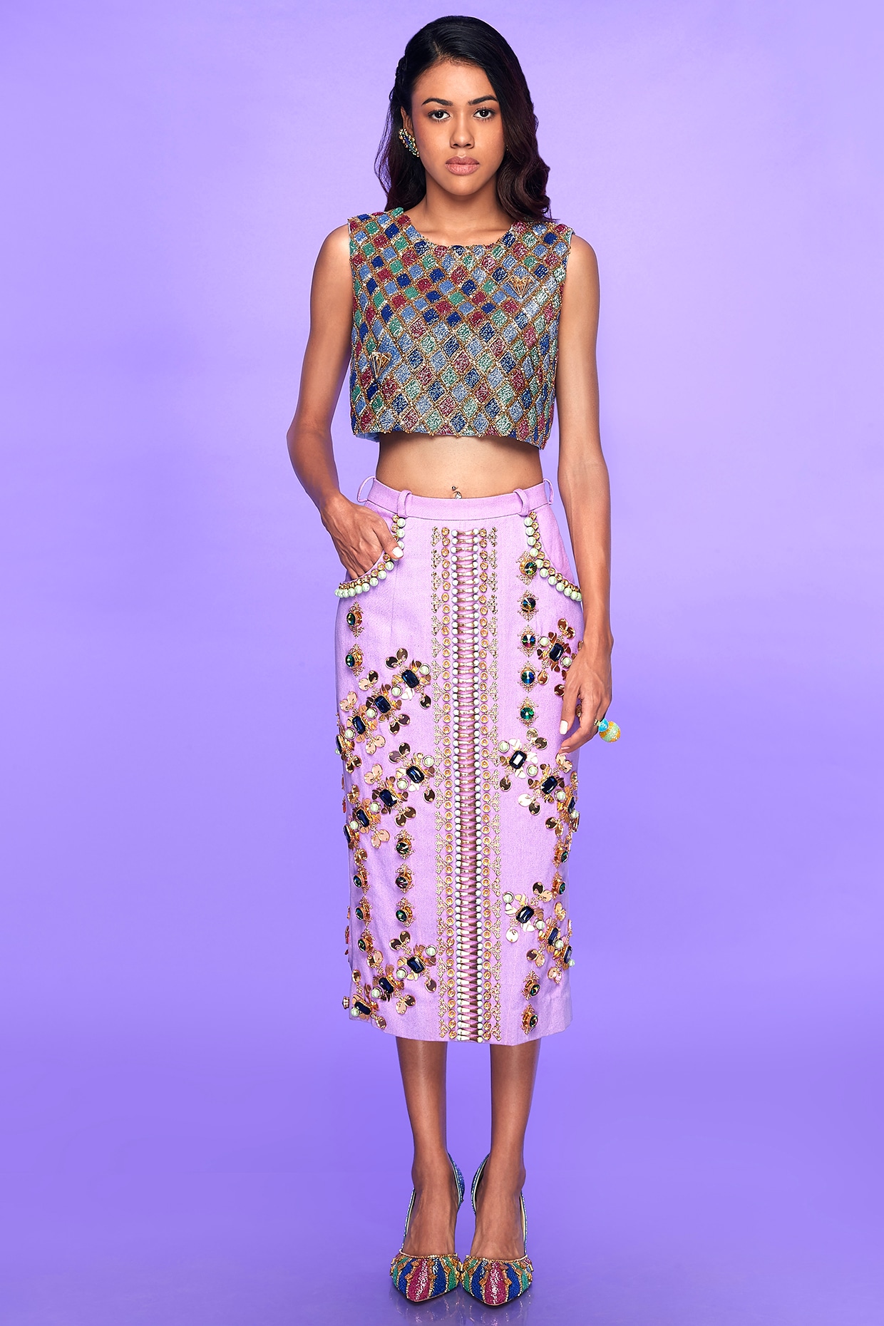 Bodycon lilac outlet skirt