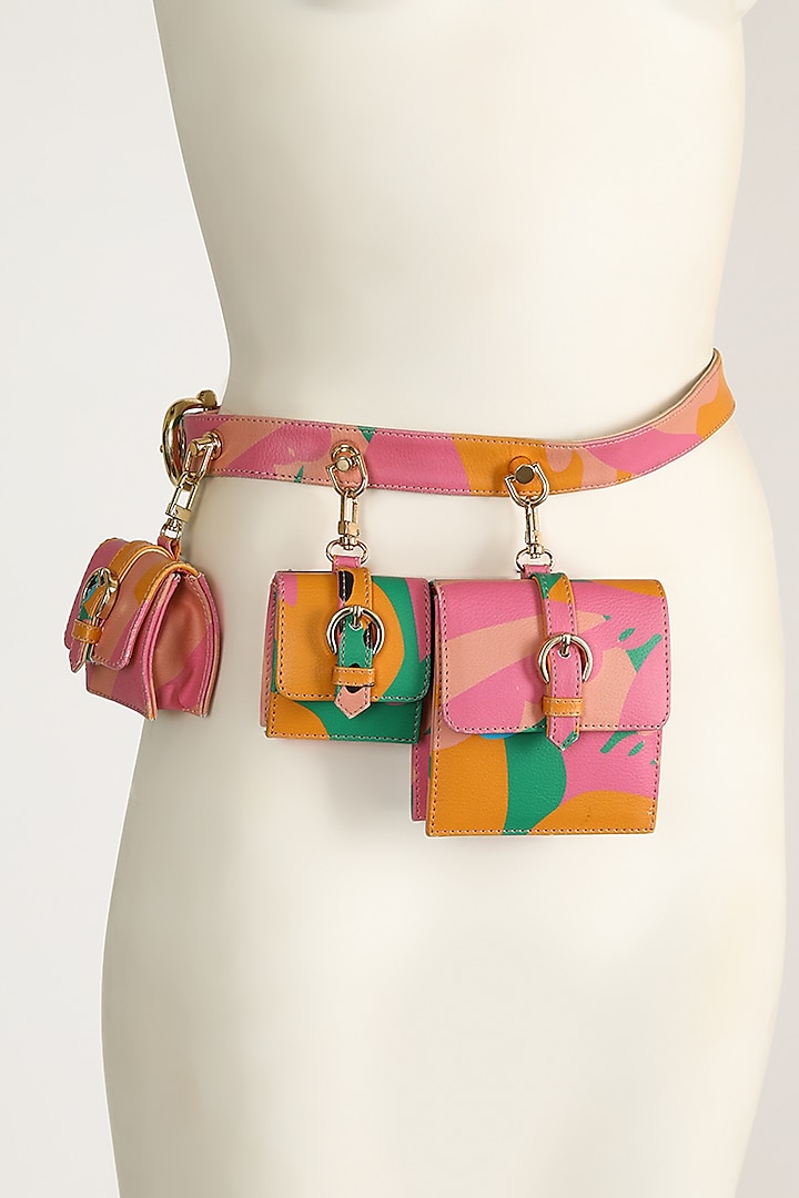 Multi Colored Seas Of Rhye Print Belt Bag by Papa don't preach by Shubhika Accessories