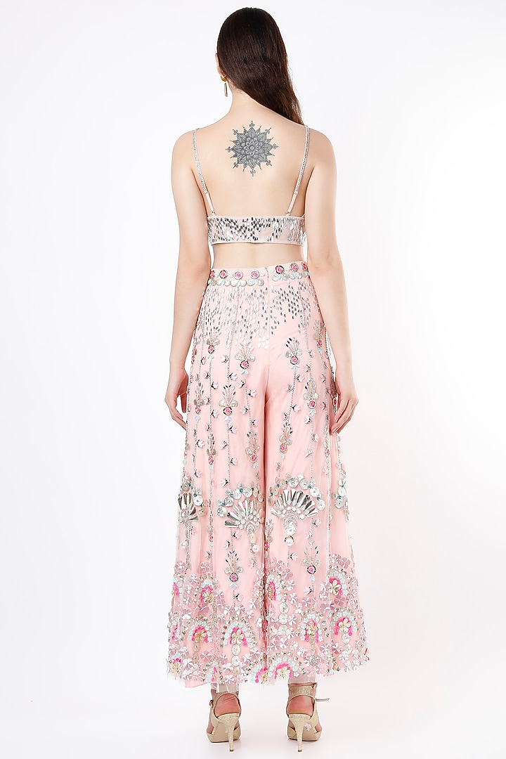 Blush Pink Embroidered Bridal Sharara Set by Papa Don't Preach by Shubhika at Pernia's Pop Up Shop