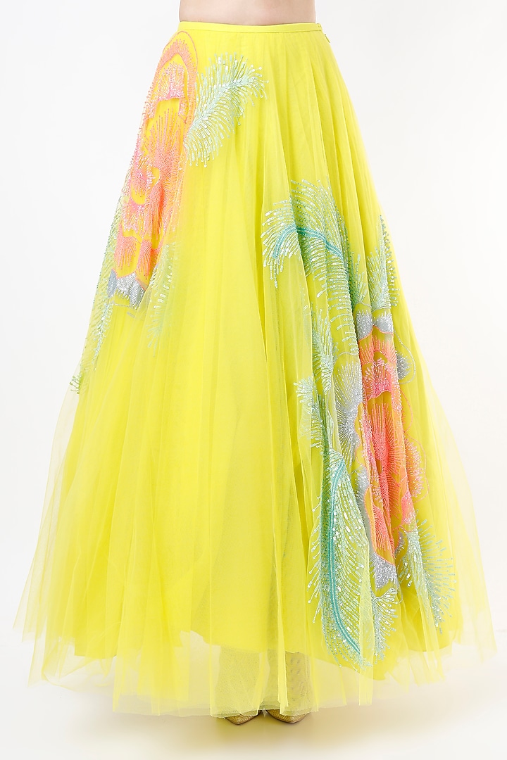 Lime Yellow Embellished Bridal Lehenga Set by Papa Don't Preach by Shubhika at Pernia's Pop Up Shop