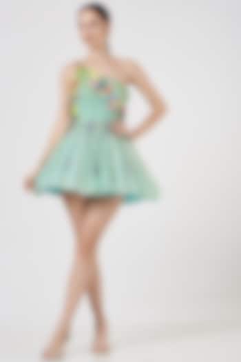 Mint Green Embroidered Mini Dress by Papa Don't Preach by Shubhika