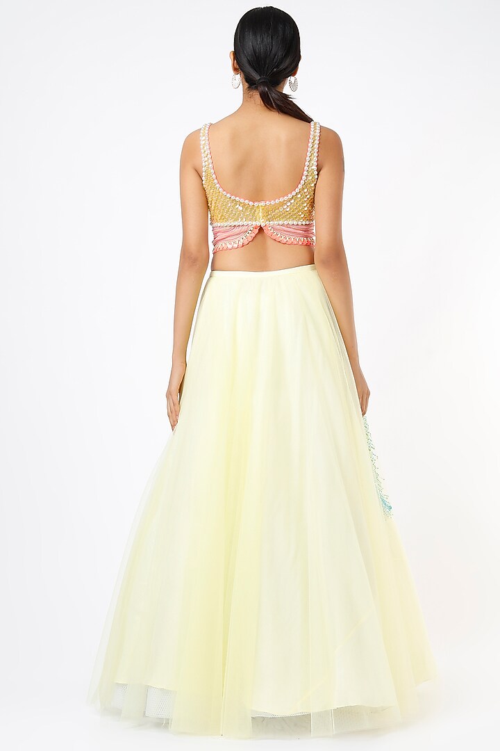 Butter Yellow Embroidered Bridal Lehenga Set by Papa Don't Preach by Shubhika at Pernia's Pop Up Shop