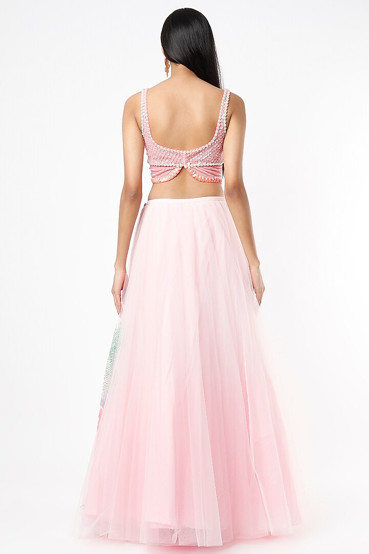 Blush Pink Embroidered Bridal Lehenga Set by Papa Don't Preach by Shubhika at Pernia's Pop Up Shop