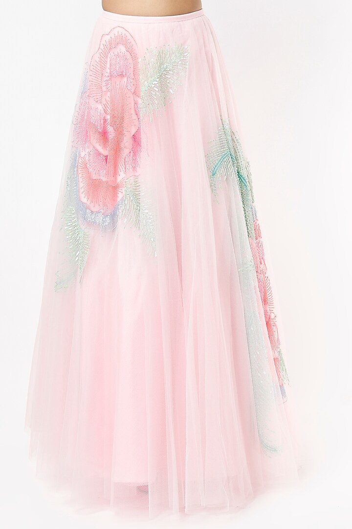 Blush Pink Embroidered Bridal Lehenga Set by Papa Don't Preach by Shubhika at Pernia's Pop Up Shop