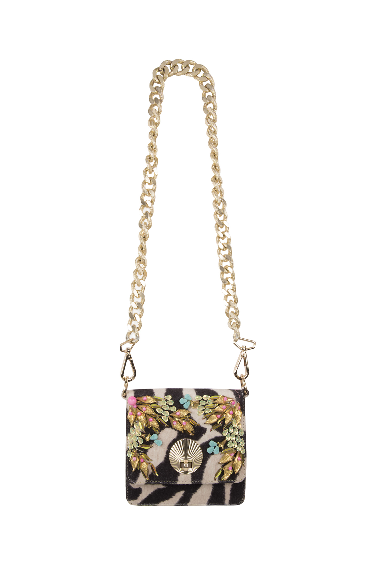 Multi Colored Embroidered & Printed Sling Bag by Papa don't preach by Shubhika Accessories at Pernia's Pop Up Shop