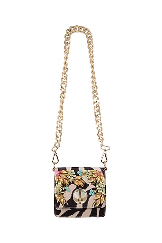 Multi Colored Embroidered & Printed Sling Bag by Papa don't preach by Shubhika Accessories