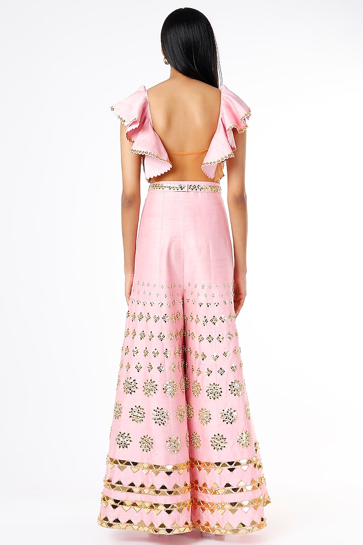Blush Pink Embellished Jumpsuit by Papa Don't Preach by Shubhika at Pernia's Pop Up Shop