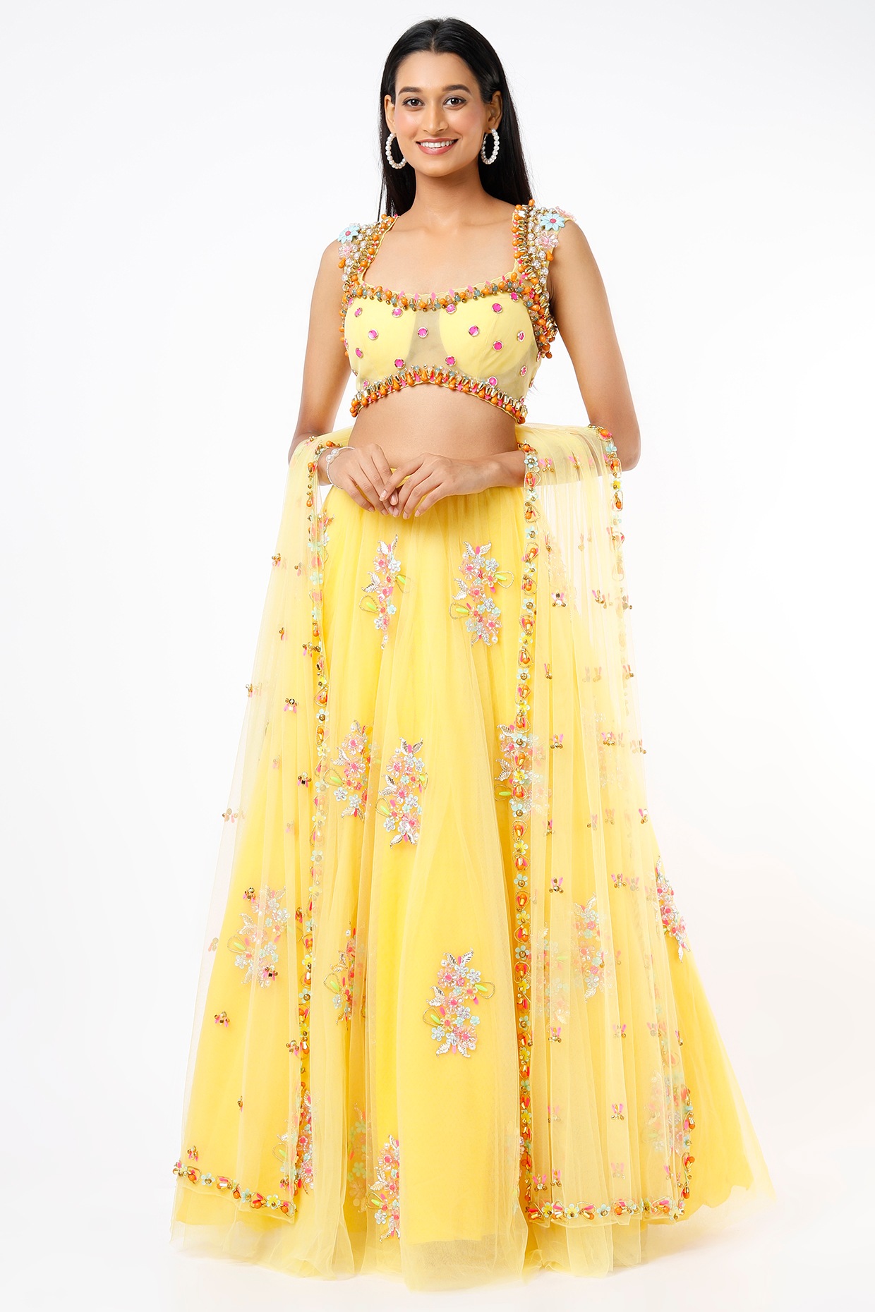 LYONS- Tropical blue printed and embellished full lehenga – Papa Don't  Preach