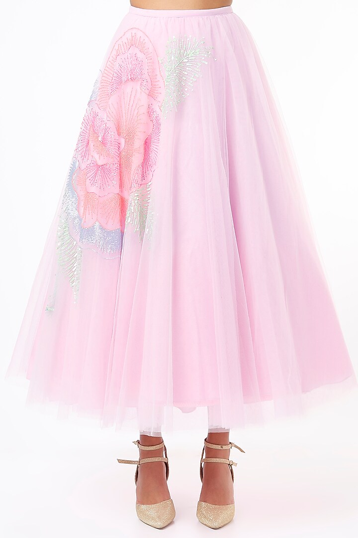 Lilac Sequins Embellished Half Wedding Lehenga Set by Papa Don't Preach by Shubhika at Pernia's Pop Up Shop