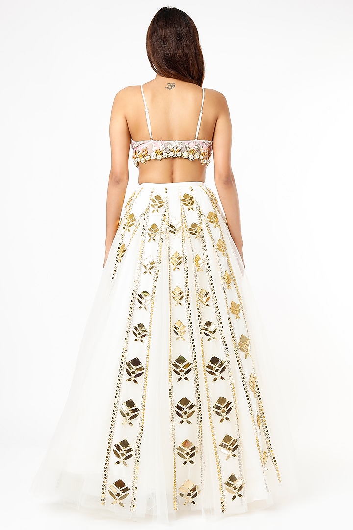 Ivory Embroidered Bridal Lehenga Set by Papa Don't Preach by Shubhika at Pernia's Pop Up Shop