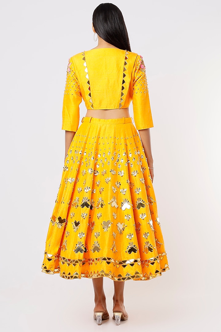 Yellow Embellished Bridal Lehenga Set by Papa Don't Preach by Shubhika at Pernia's Pop Up Shop