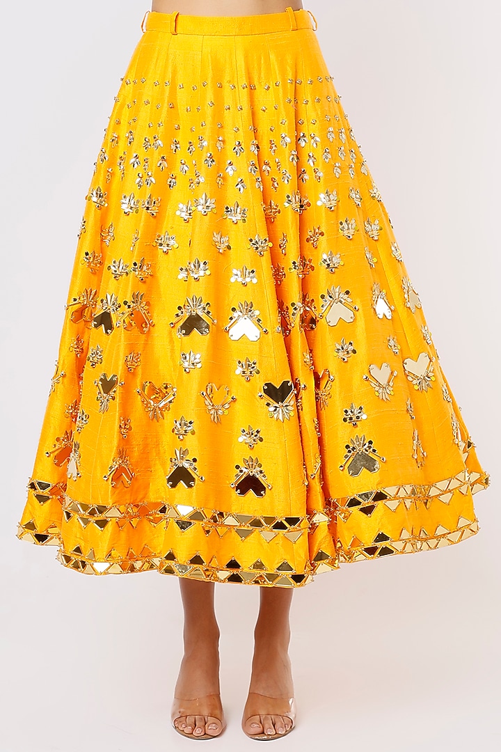 Yellow Embellished Bridal Lehenga Set by Papa Don't Preach by Shubhika at Pernia's Pop Up Shop