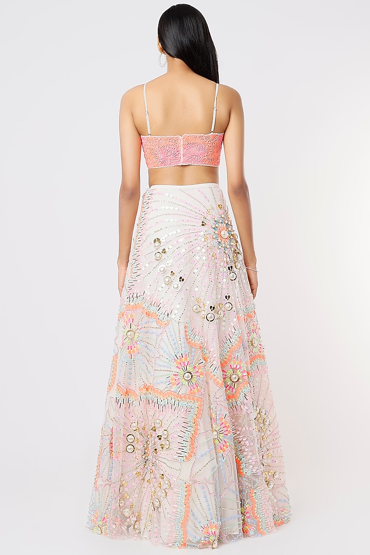 Ivory Embellished Bridal Lehenga Set by Papa Don't Preach by Shubhika at Pernia's Pop Up Shop