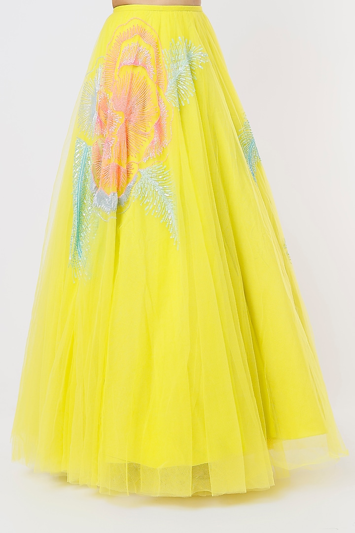 Lime Yellow Embellished Bridal Lehenga Set by Papa Don't Preach by Shubhika at Pernia's Pop Up Shop