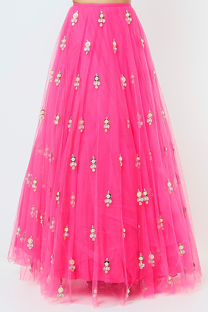 Hot Pink Raw Silk Bridal Lehenga Set by Papa Don't Preach by Shubhika at Pernia's Pop Up Shop