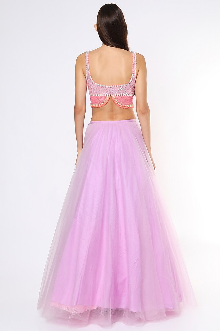 Lilac Embellished Bridal Lehenga Set by Papa Don't Preach by Shubhika at Pernia's Pop Up Shop