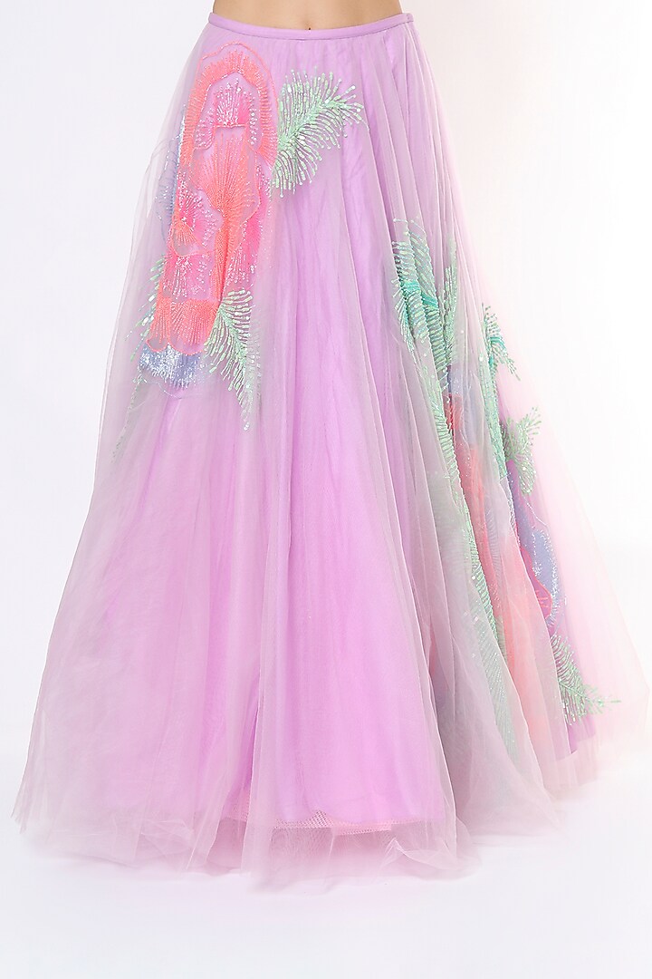 Lilac Embellished Bridal Lehenga Set by Papa Don't Preach by Shubhika at Pernia's Pop Up Shop