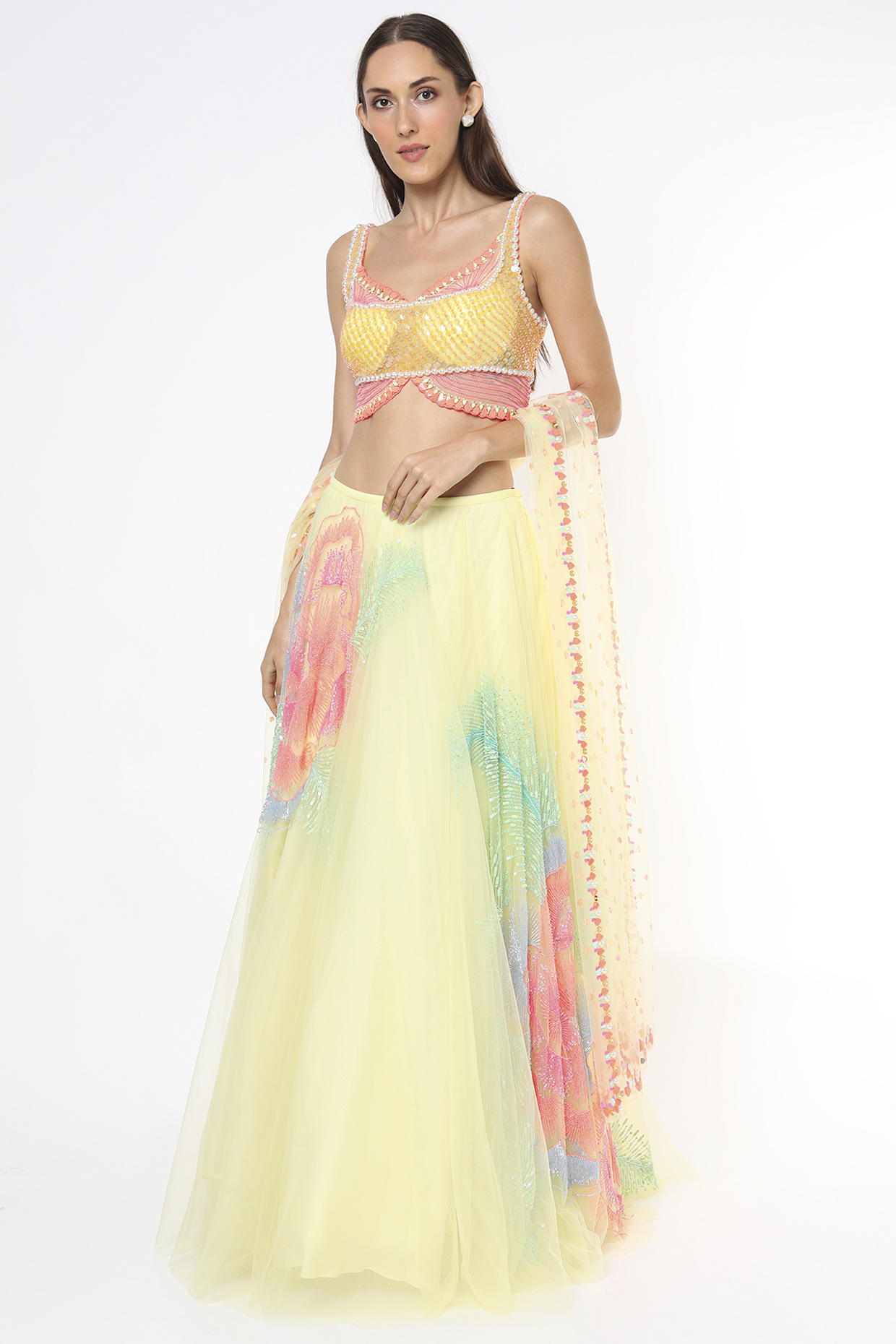 Yellow Embellished Bridal Lehenga Set by Papa Don't Preach by Shubhika at Pernia's Pop Up Shop