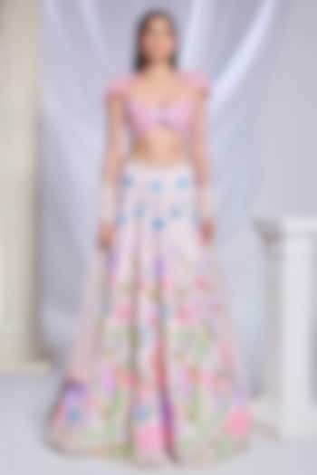 Ivory Sequins Metal Embellished Bridal Lehenga Set by Papa Don't Preach by Shubhika at Pernia's Pop Up Shop