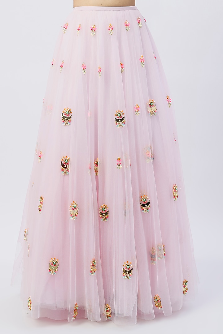 Blush Pink Embroidered Bridal Lehenga Set  by Papa Don't Preach by Shubhika at Pernia's Pop Up Shop