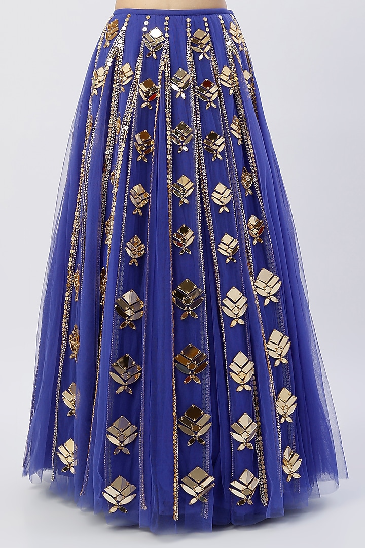 Purple Embroidered Bridal Lehenga Set by Papa Don't Preach by Shubhika at Pernia's Pop Up Shop